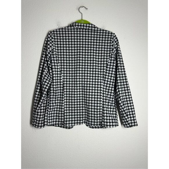 Russel Kemp Houndstooth Blazer Suit Jacket Black White Size S - Picture 4 of 9
